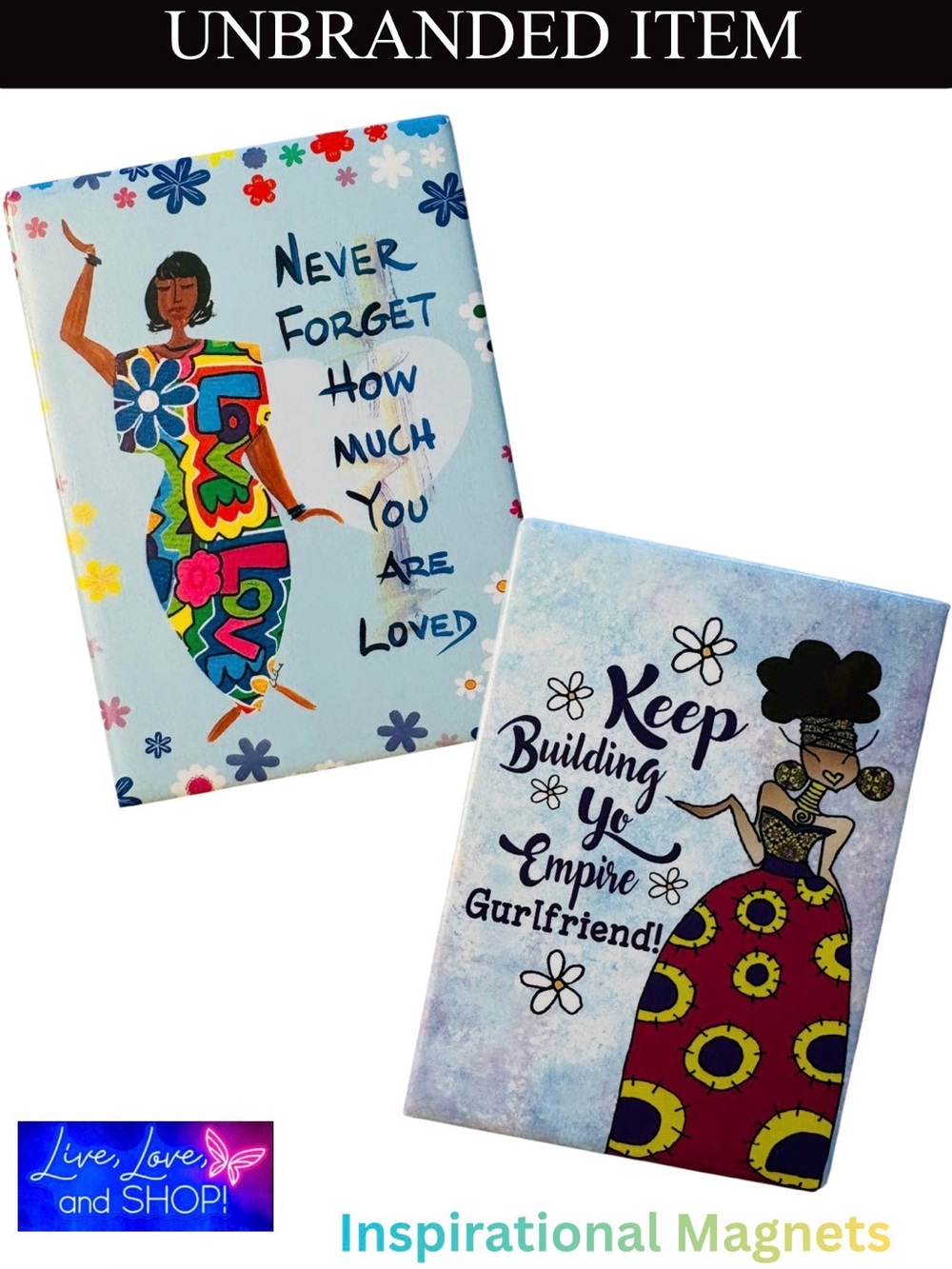 MAGNETS: Colorful Inspirational Magnet Set w/Afrocentric Designs, EUC